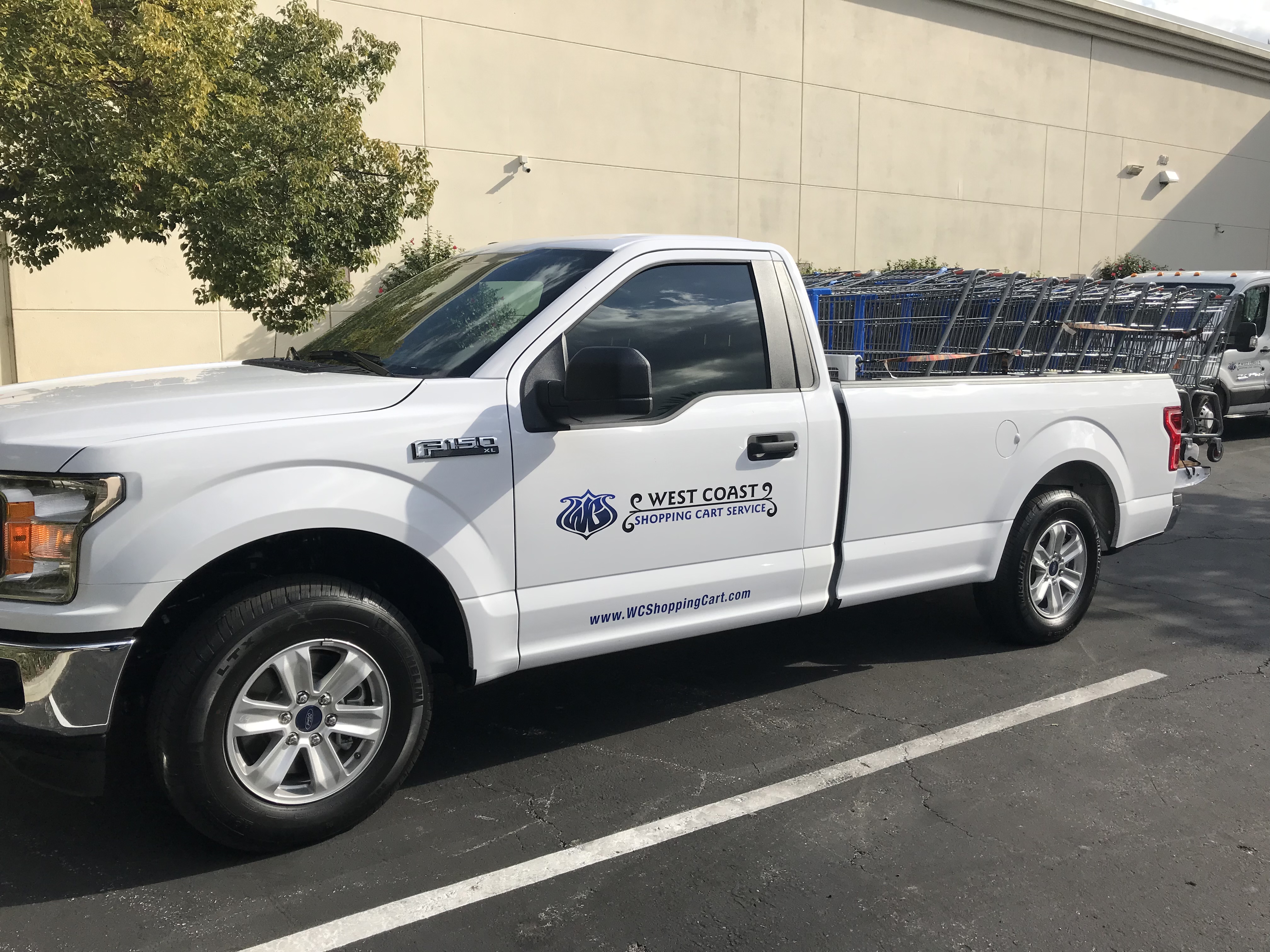 West Coast Shopping Cart Service truck with shopping carts